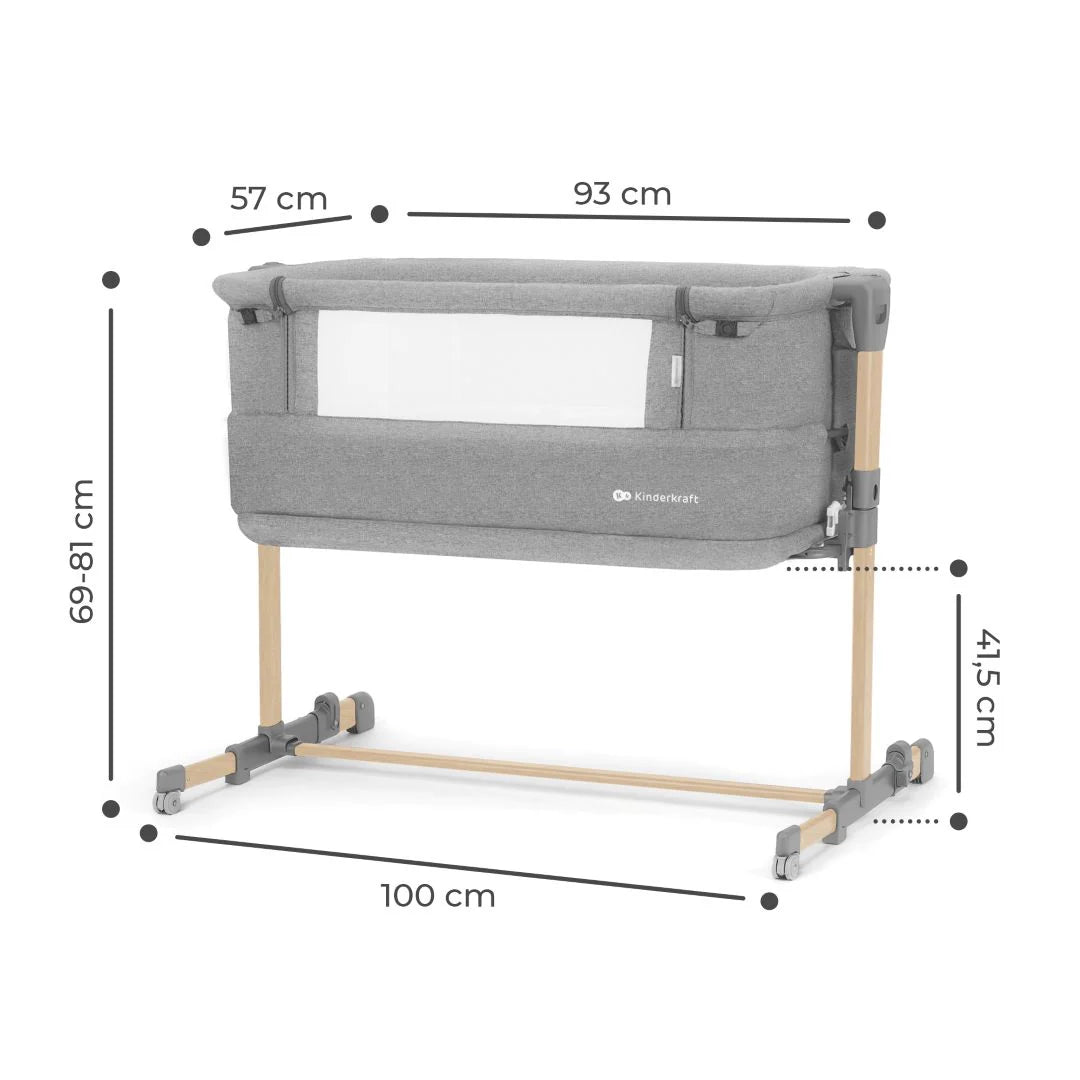 Cuna Colecho Neste Grow Light Grey Full Wood