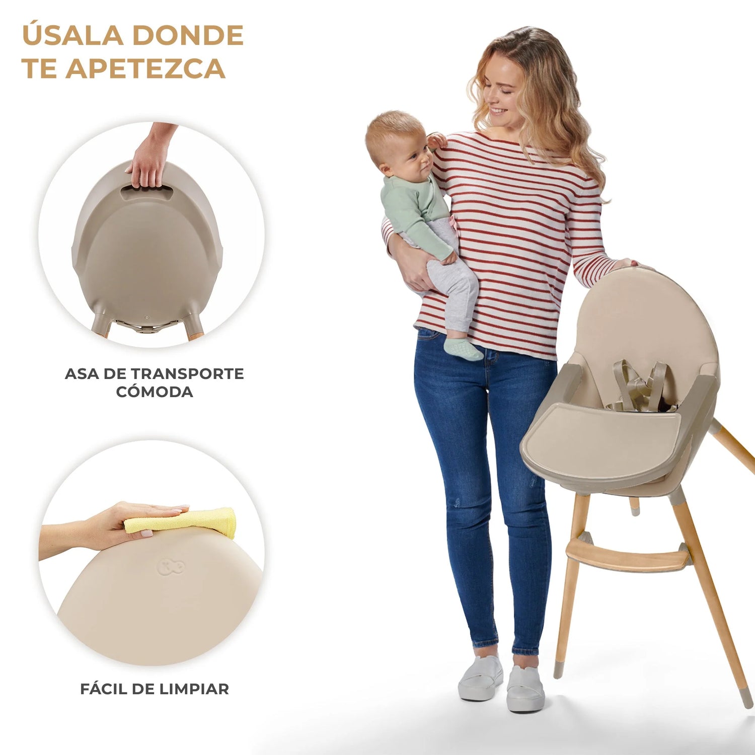 Silla de comer FINI 2 Beige
