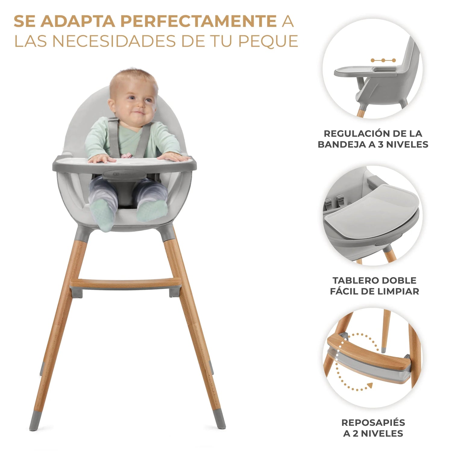 Silla de comer FINI 2 Gris