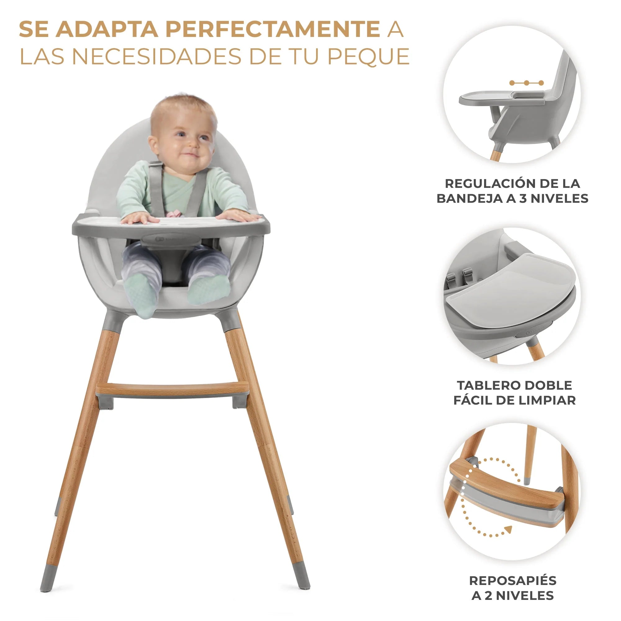 Silla de comer FINI 2 Gris