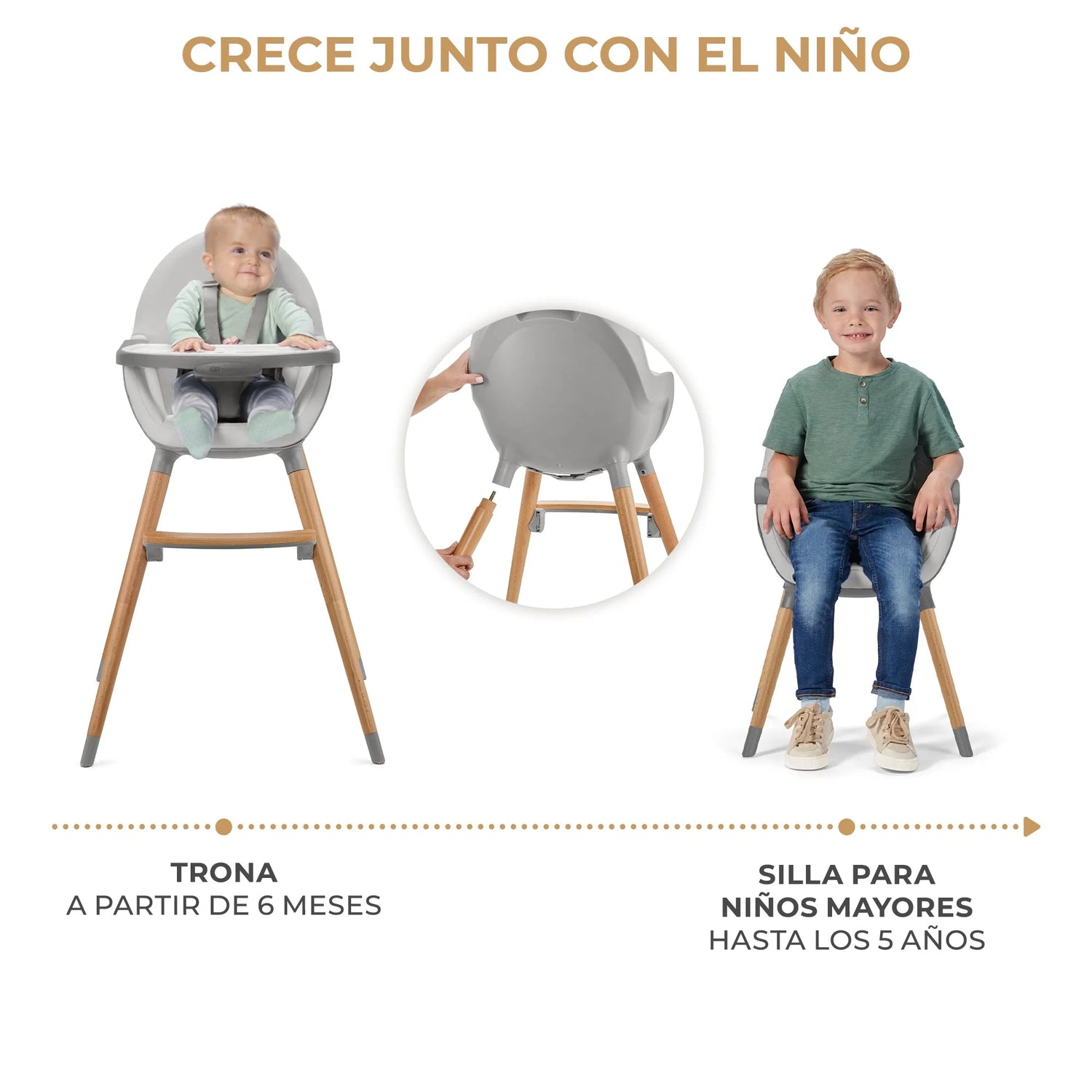 Silla de comer FINI 2 Gris