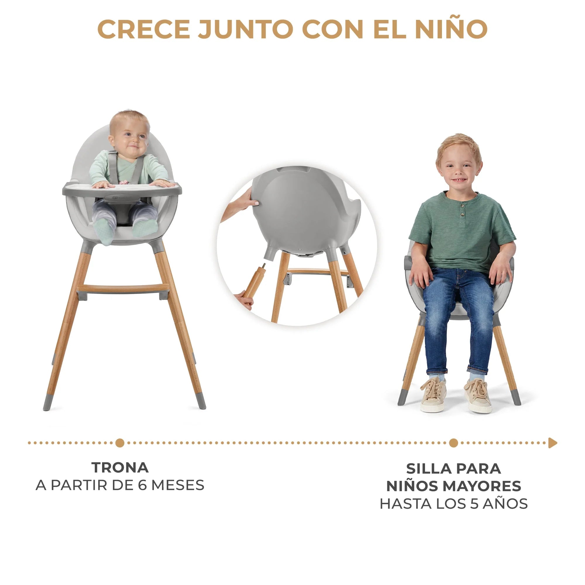Silla de comer FINI 2 Gris