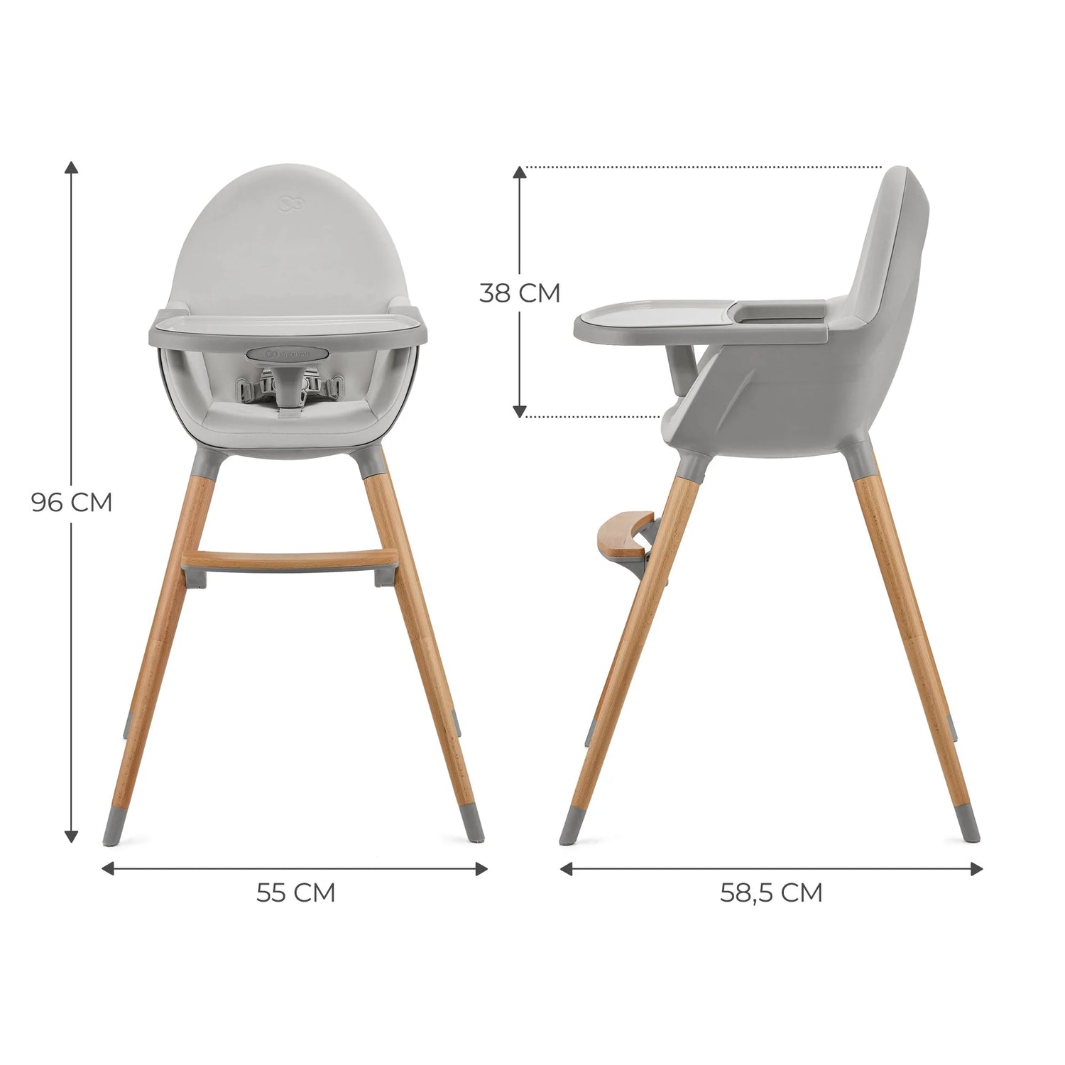 Silla de comer FINI 2 Gris