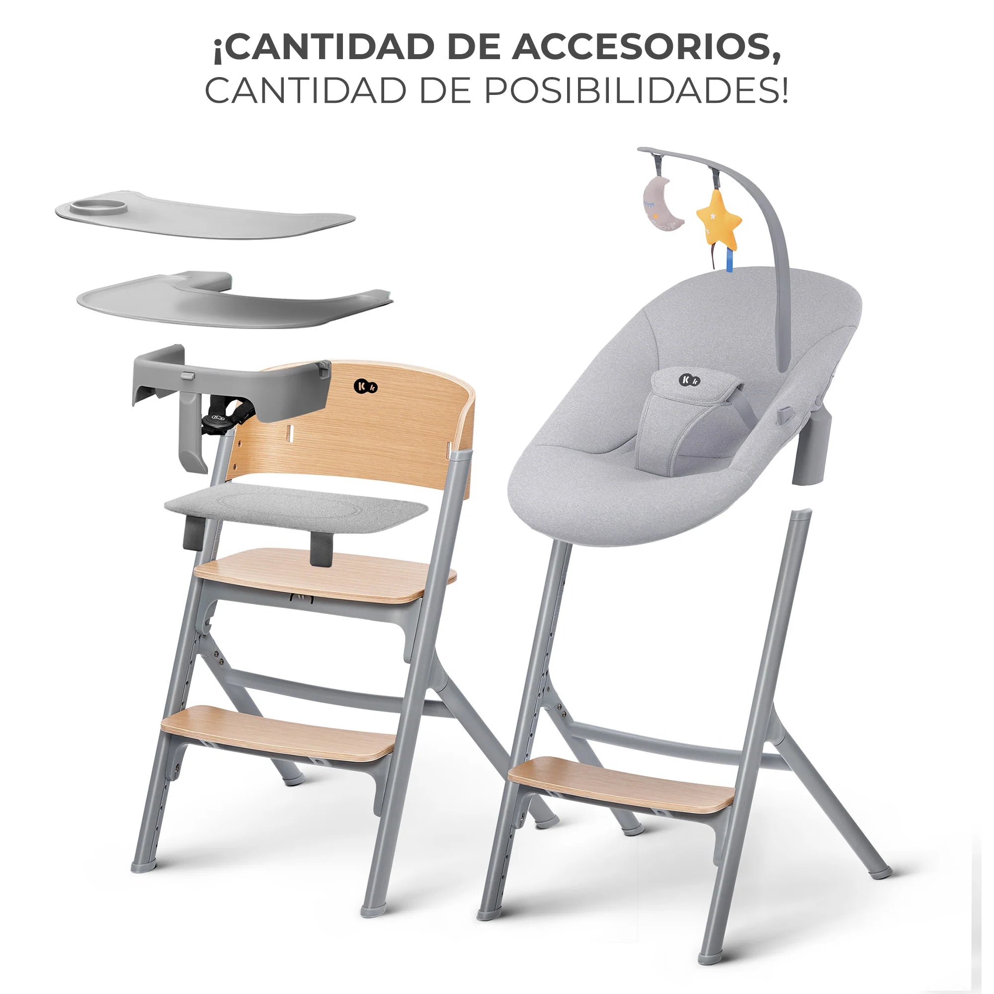 Silla de Comer Evolutiva LIVY 4 en 1 Wood + Silla Mecedora Calmee