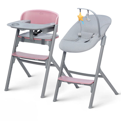 Silla de Comer Evolutiva LIVY 4 en 1 Pink + Silla Mecedora Calmee