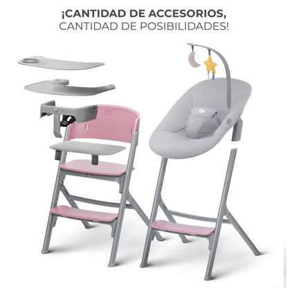 Silla de Comer Evolutiva LIVY 4 en 1 Pink + Silla Mecedora Calmee