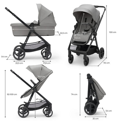Travel System Newly 3 en 1 + Base Mink FX Grey