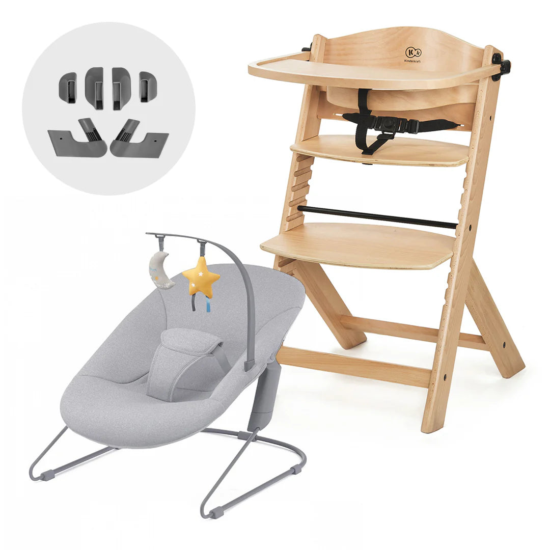 Silla de comer evolutiva 4 en 1: Silla Enock Wood + mecedora Calmee