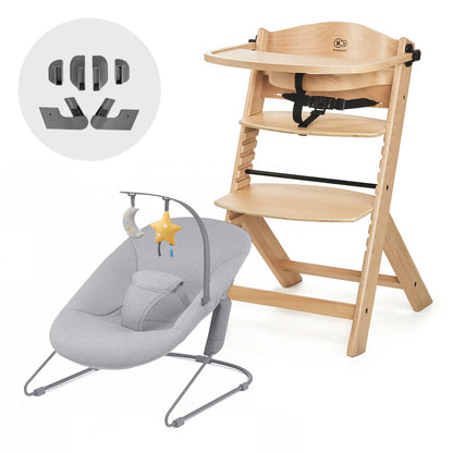 Silla de comer evolutiva 4 en 1: Silla Enock Wood + mecedora Calmee