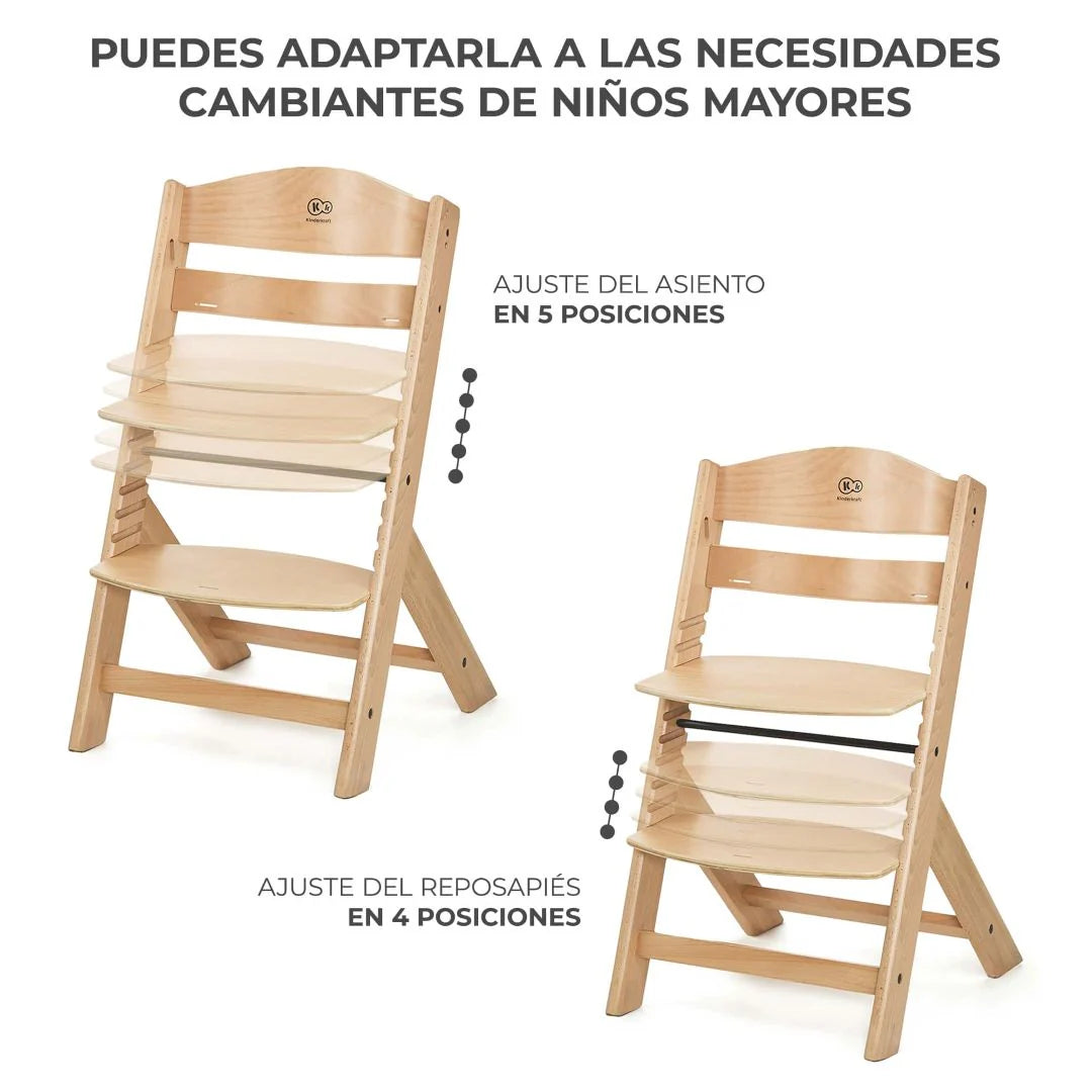 Silla de comer evolutiva 4 en 1: Silla Enock Wood + mecedora Calmee