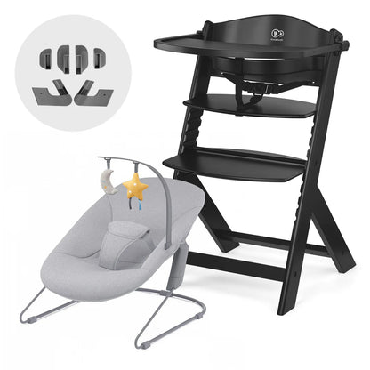 Silla de comer evolutiva 4 en 1: Silla Enock Full Black + mecedora Calmee