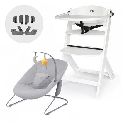 Silla de comer evolutiva 4 en 1: Silla Enock Full White + mecedora Calmee