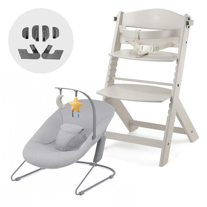 Silla de comer evolutiva 4 en 1: Silla Enock Full Beige + mecedora Calmee