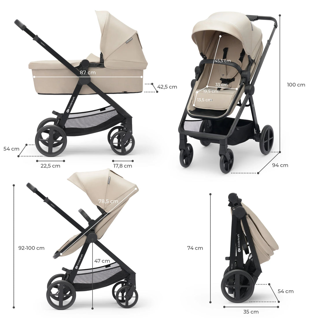 Travel System Newly 3 en 1 Beige