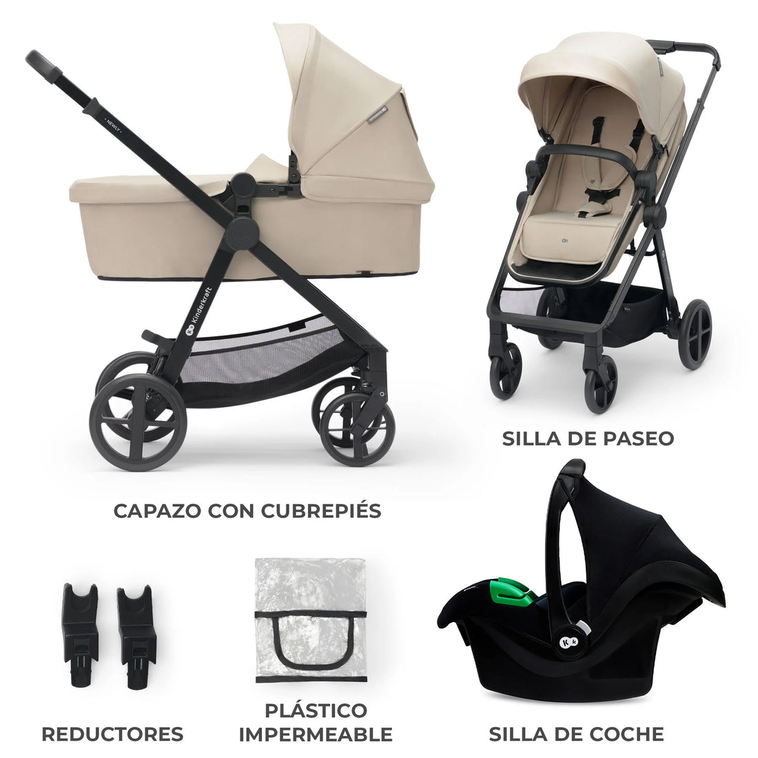 Travel System Newly 3 en 1 Beige