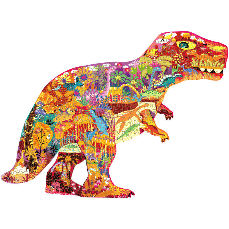 Puzzle 280 pcs con Forma de Dinosaurio