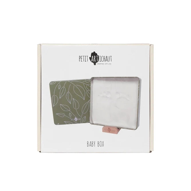 Caja huella de bebé cuadrada - Olive Tree