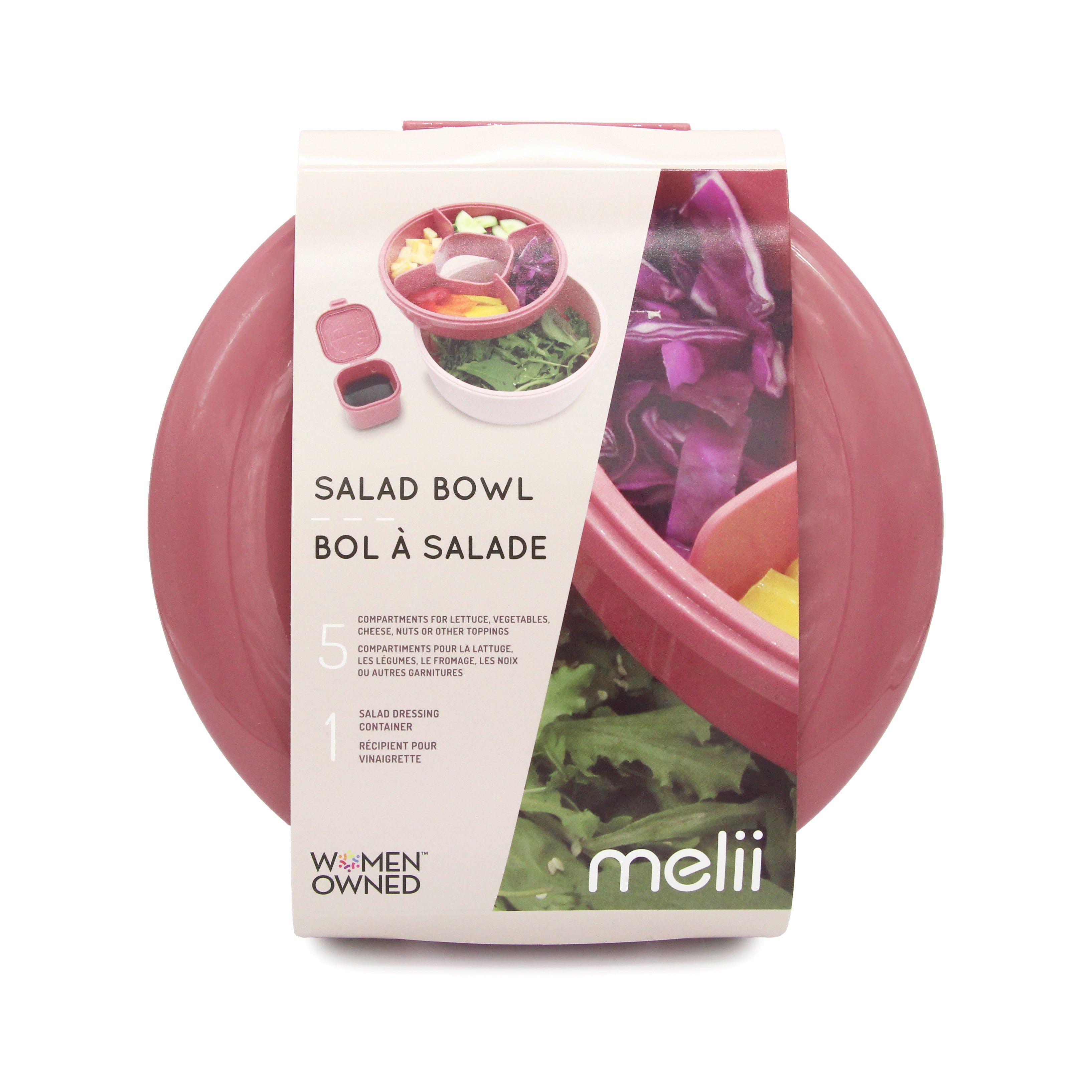 Contenedor Bento para Ensaladas - Rosado