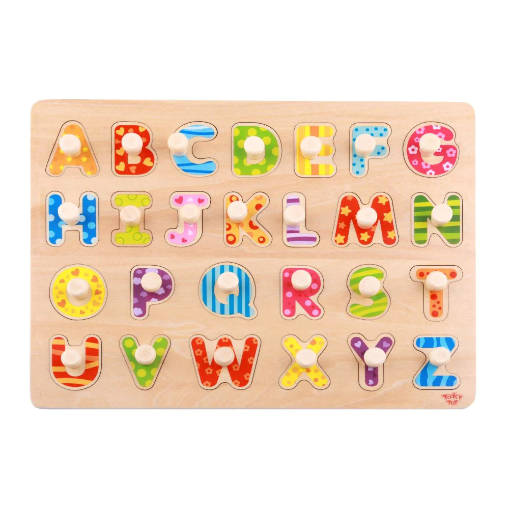 Puzzle alfabeto de encaje de madera 26 piezas