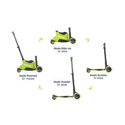 Xtend Ride-on 3 en 1 Lime (1-12 años)