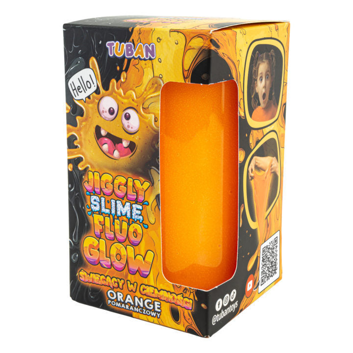 Jiggly Slime Fluo Glow – Naranjo 430 gramos